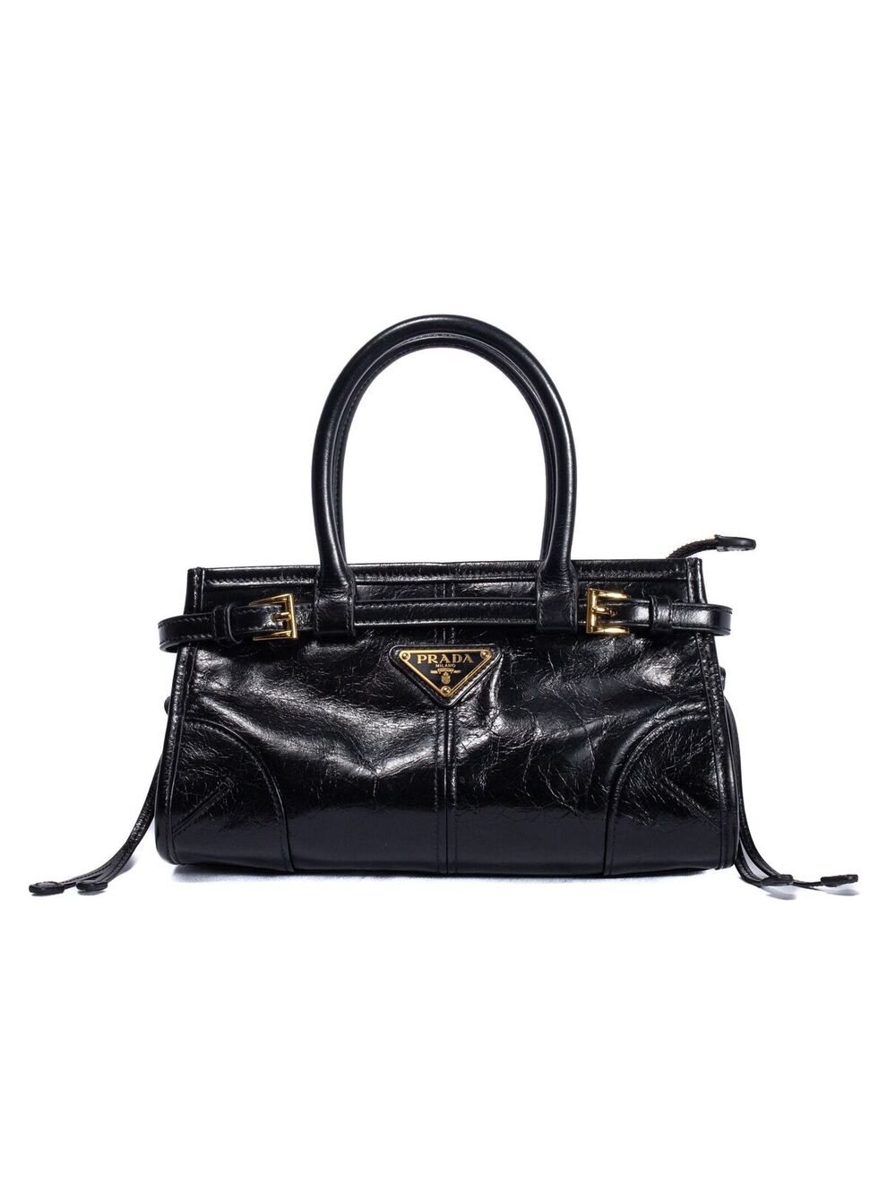 Prada east west black small top handle /Shoulder Bag